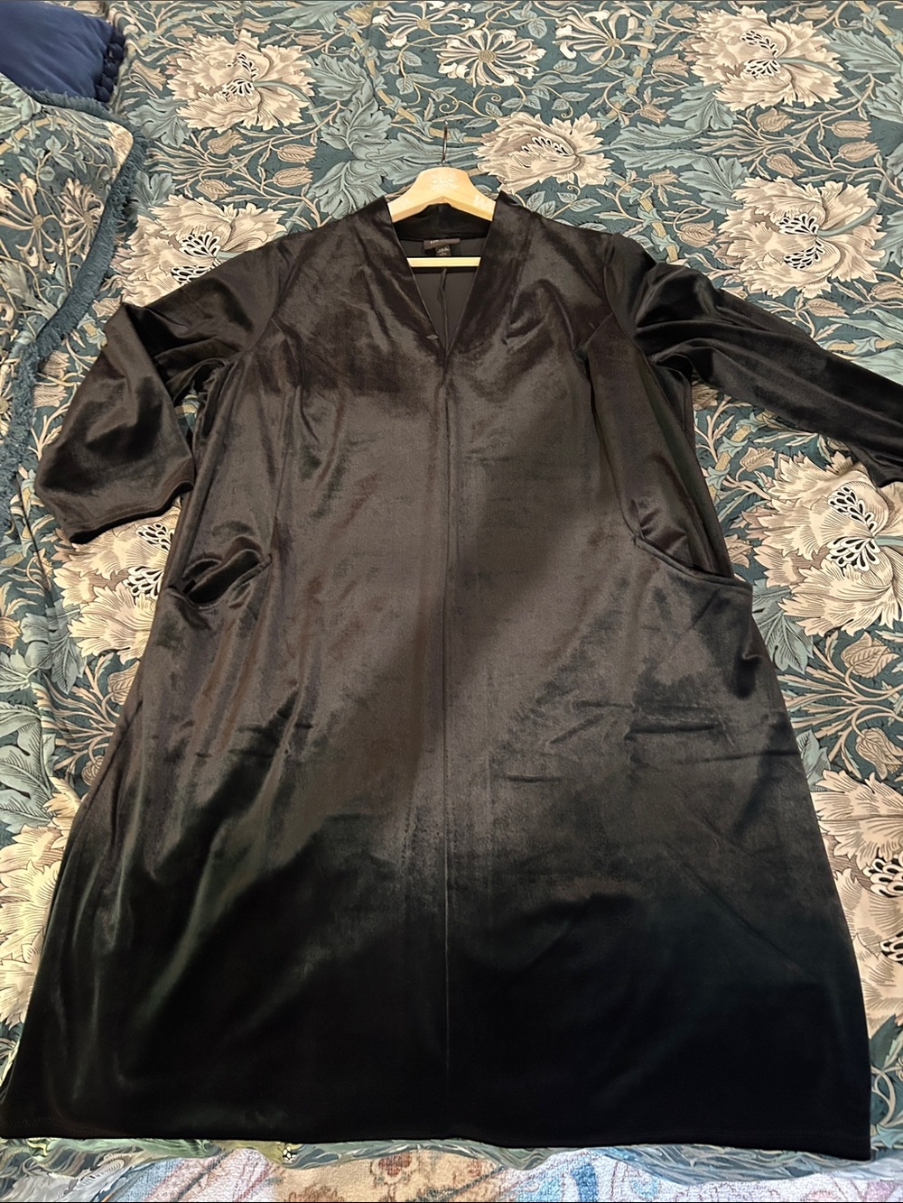 Black Velvet  Dress  - Sleek Deep V cut Front